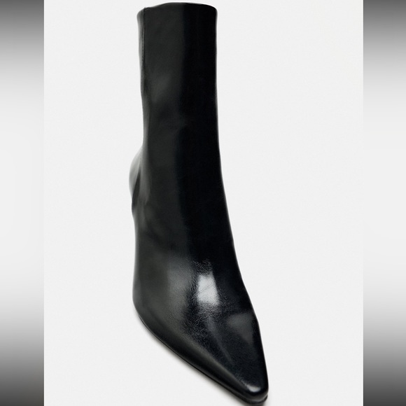 NWT Zara Heeled Wedge Ankle Boots - Picture 4 of 8